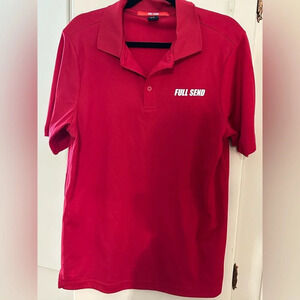 FULL SEND SIZE MEDIUM Color RED Short Sleeve Shirt Men Polo